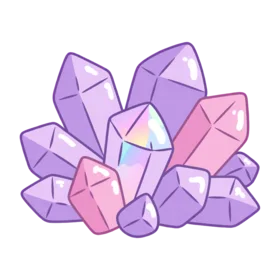 A purple crystal sticker